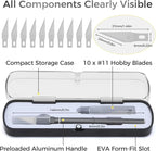 Exacto Knife Set, 10 Sharp #11 Hobby Knife Blades, Storage Case – - Image 2