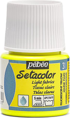 Pebeo Setacolor Light Fabrics Paint 45-Milliliter Bottle, Fluorescent Yellow by Unknown