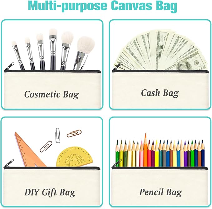 ZeeDix Canvas Zipper Pouch Bulk – 8.3 x 5 Inches Cotton Canvas Pouches - Image 3