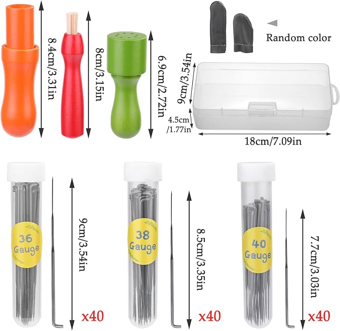 Jupean 128 Pcs Needle Felting Needles Needle Felting Tool 3 Size Felting Kit - Image 2