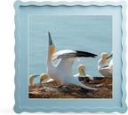 12x12 Picture Frame with Mat for 10x10, Wavy Edge Wooden Real Glass Photo Frame by THKRLOF