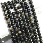 MJDCB Rare Collection Natural Stone Beads Gold Obsidian Round Loose Beads - Image 5
