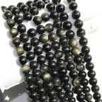 MJDCB 5A Natural Stone Beads Gold Obsidian Round Loose Beads - Image 5