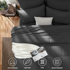 CozyLux Oversized King Comforter Sets Dark Grey, 7 Pieces Bed in a Bag - Image 2
