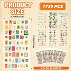 1735PCS Vintage Stickers, 30 Sheet Scrapbook Stickers Graffiti, Cute Vintage - Image 2