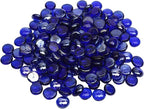 2 lb Cobalt Blue Glass Beads for Vases, Glass Pebbles, Cobalt Blue Flat Glass by Unknown