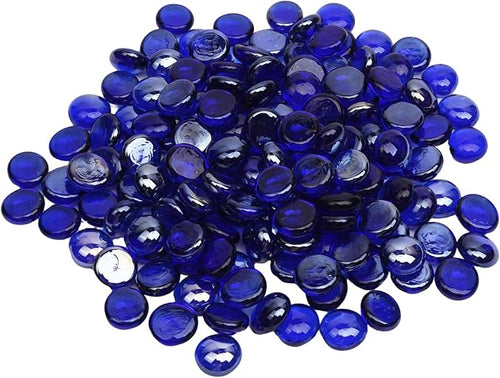 0.5 lb Cobalt Blue Glass Beads for Vases, Glass Pebbles, Cobalt Blue Flat Glass by Unknown