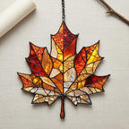 Autumn Vibrant Maple Leaf Acrylic Suncatcher - Image 3