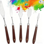 Palette Knife Set 5 Pcs Stainless Steel Painting Knives Wooden Handle | by CreateconfidentlyCreatewithRackii%E2%80%8B