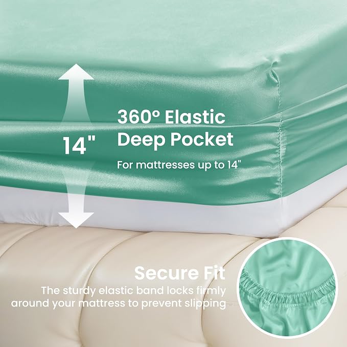 Love's cabin Twin Satin Sheets Sets - Image 4