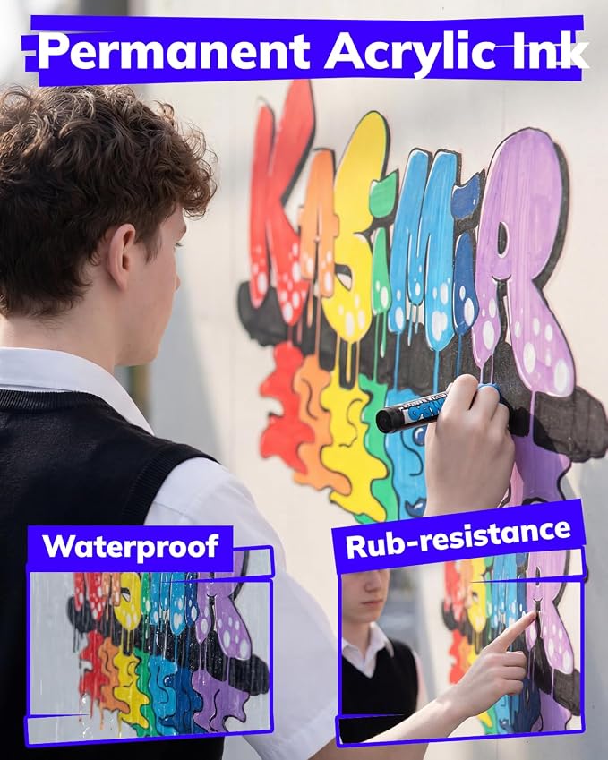 JusArt 14 Colors Jumbo Markers for Quick Bold Poster Banner Sign Lettering and - Image 6
