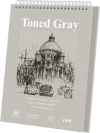 Fuxi Toned Gray Sketchbook 11x14, Large Drawing Pad, 60 Sheets Spiral Bound by SketchBook