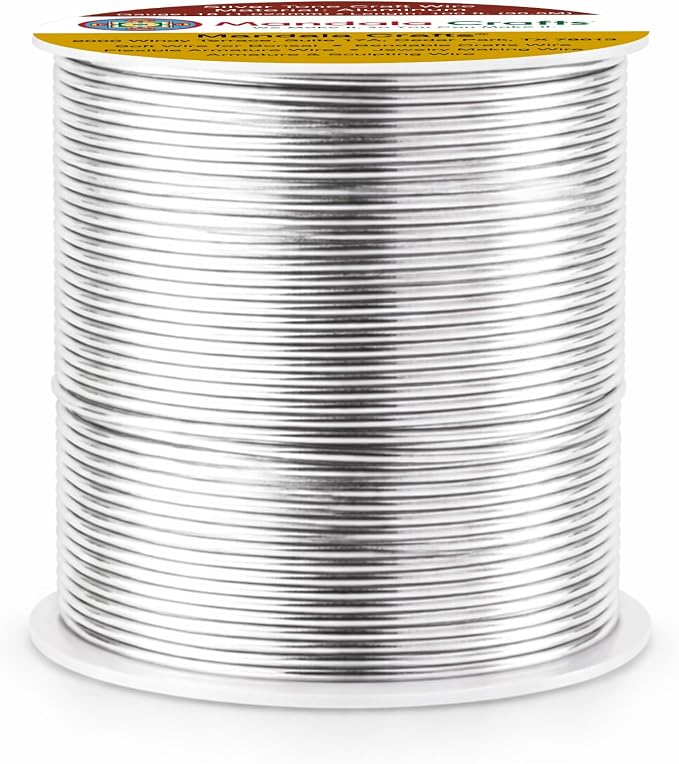 Mandala Crafts 18 Gauge Silver Tone Anodized Aluminum Craft Wire, 100 FT | - Image 2