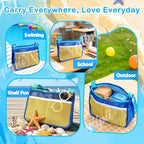 qiipii 1 Pack Beach Mesh Bag Shell Collecting Bag Beach Sand Toy Bags - Image 5
