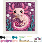 BEUNITONE Pink Axolotl Punch Needle Kit by BEUNITONE