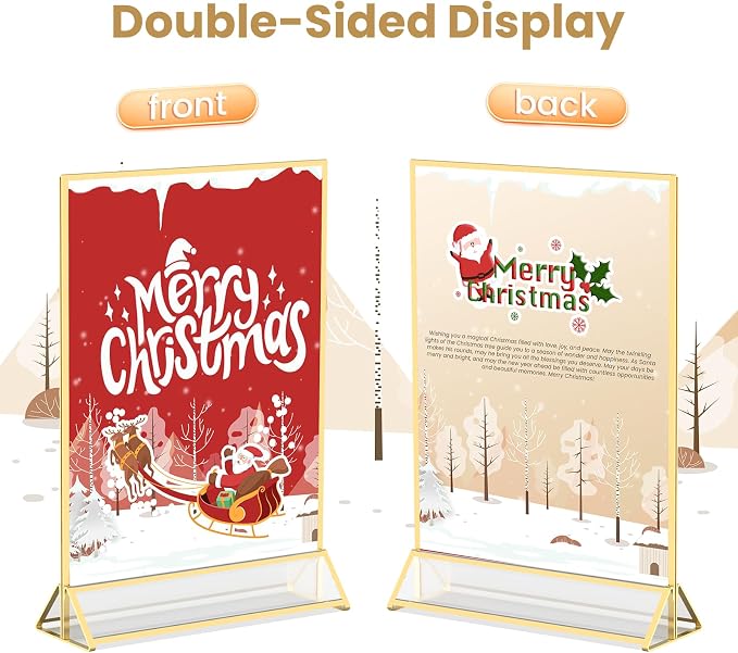 Acrylic Sign Holder 8.5X11 Gold Frames Double-Sided Gold Picture Frames - Image 3
