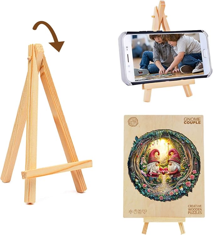 KAAYEE Wooden Puzzles for Adults, 3D Visual Effect Gnome Couple Wooden Jigsaw - Image 7