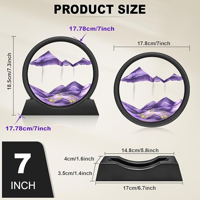 Wai Danie Moving Sand Art Picture 3D Hourglass Deep Sea Sandscape Liquid Motion - Image 6