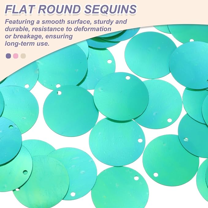 MECCANIXITY 700 Pcs Flat Round Sequins 15mm/0.6 Inch Loose Paillettes Craft - Image 3