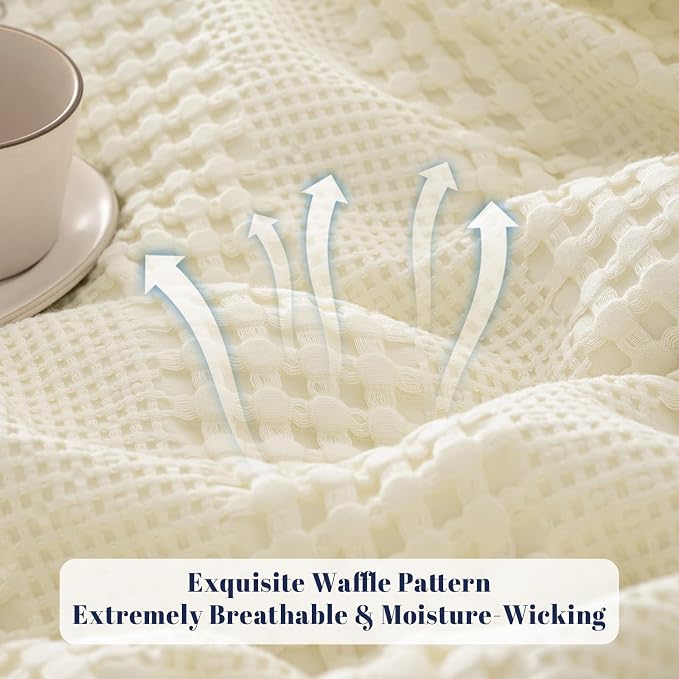 PHF Cooling Waffle Blanket California King Size, Lightweight 60% Rayon from - Image 4
