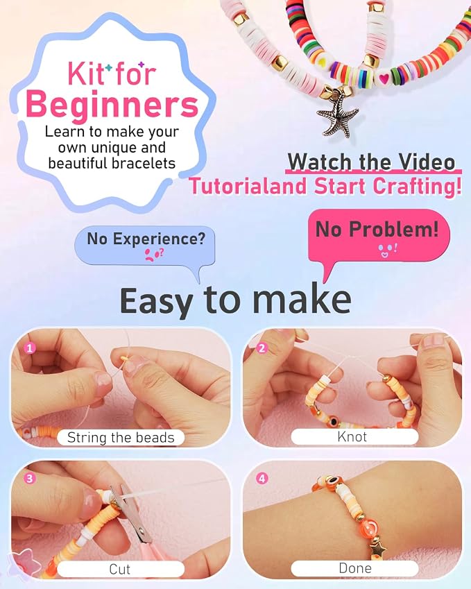 Mio Angle Bracelet Making Kit for Beginner 5000Pcs Preppy Polymer Friendship - Image 2