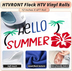 HTVRONT Black Flock HTV Heat Transfer Vinyl-12 x 6FT Flock HTV Vinyl Roll - Image 3