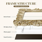 Cuspin 3.5x5 Picture Frame Small Gold Frames, Vintage Gold Palm Leaves Textured - Image 5