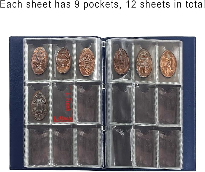 108 Pockets Pressed Penny Collecting Album Book, Portable Smashed Pressed Penny - Image 4