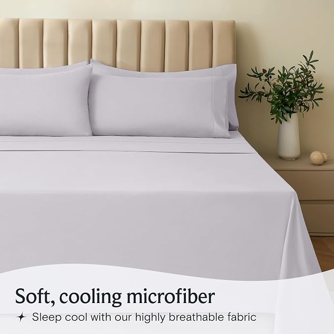 LuxClub 3 PC Twin XL Sheet Set, Deep Pockets Wrinkle Free Cooling Bed Sheets - Image 3