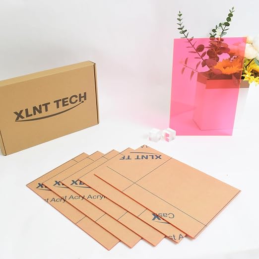 6 PCS Transparent Pink Cast Acrylic Sheets 8" x 12" x 0.118", Plexiglass - Image 6