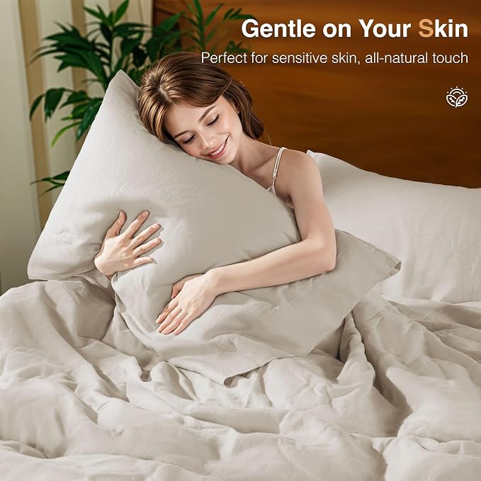 SONORO KATE 100% French Linen Duvet Cover King Size, Soft Breathable - Image 6