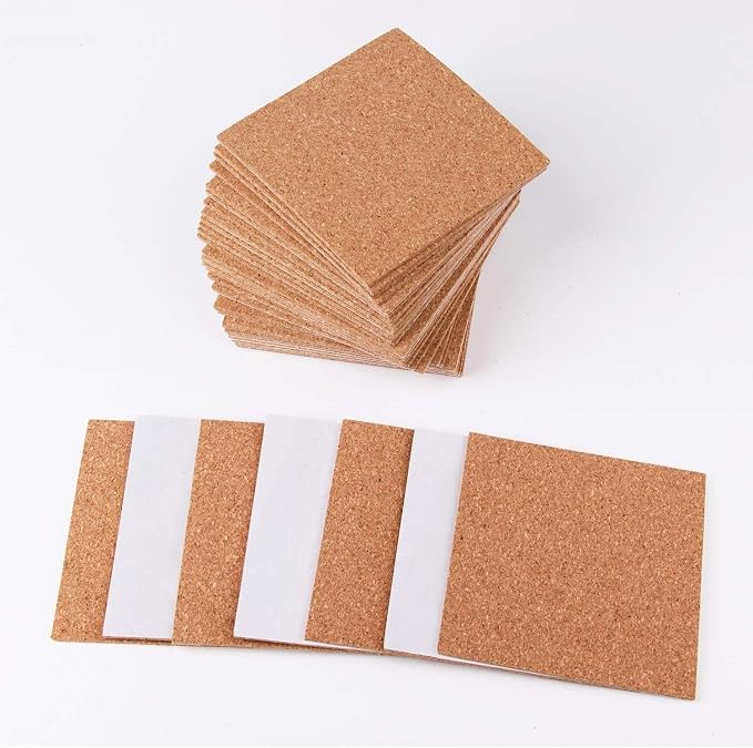 Arroyner 220 Pack Self Adhesive Cork Squares and Round DIY Adhesive Cork Board - Image 6