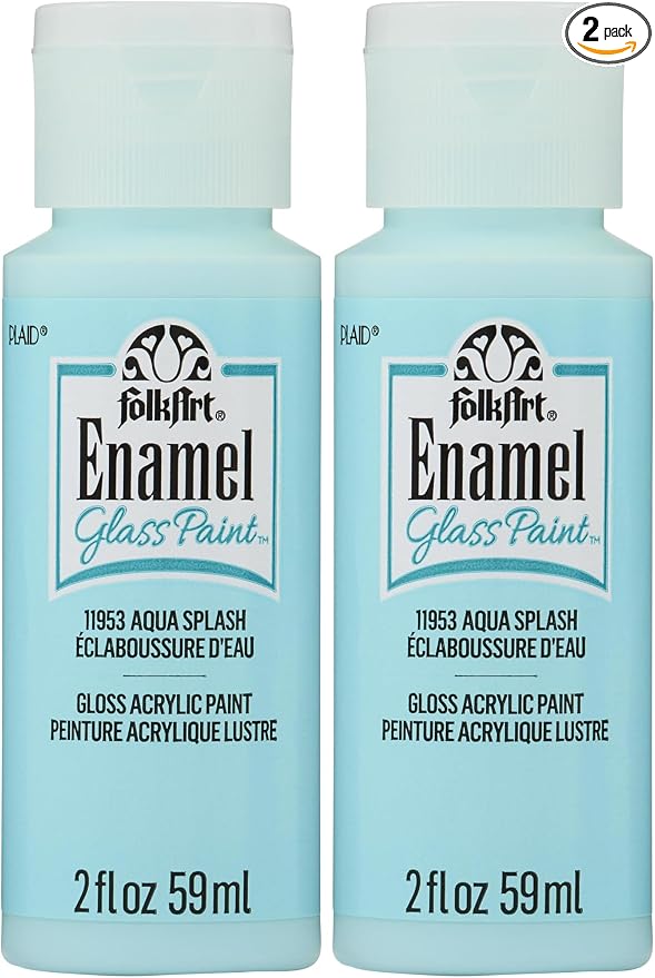 FolkArt Enamel Acrylic Craft Paint, Aqua Splash 2 fl oz Premium Matte Finish by FolkArt