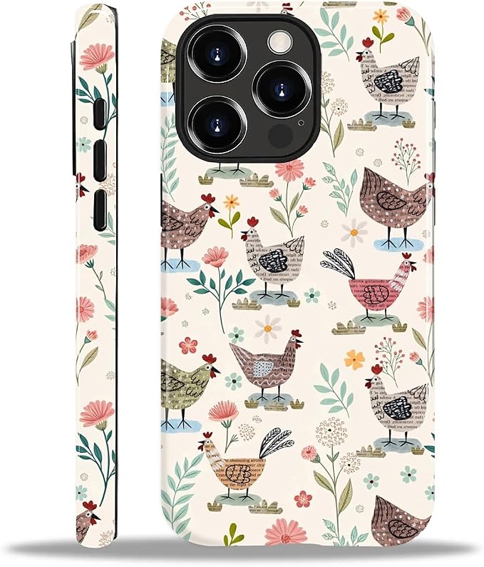 ZHEGAILIAN Case for iPhone 14 Pro, Chicken Farmhouse Animal Rooster Durable by Home