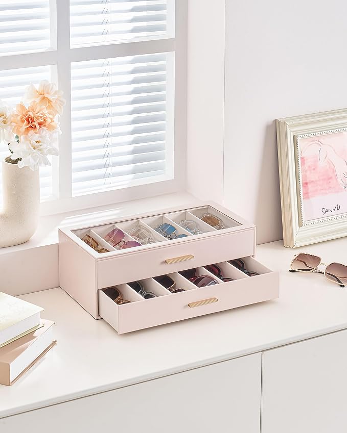 Lolalet Sunglasses Storage Box for Women, Eyewear Eye Glass Organizer - Image 3
