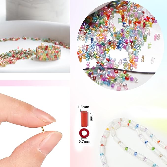 EuTengHao 16800pcs Tube Beads Kit Glass Bugle Seed Beads Small Craft Beads - Image 4