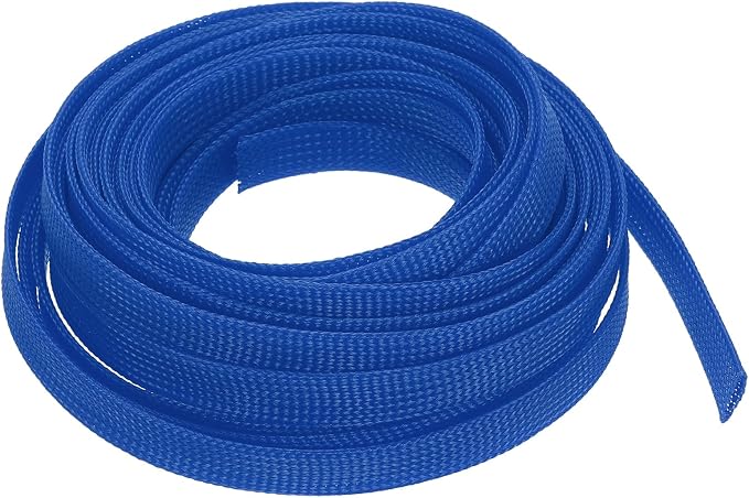 uxcell PET Expandable Sleeving 25ft 1/2" Blue Cable Management Sleeve Cord by uxcell
