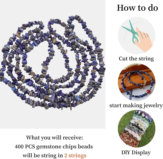 400pcs Natural Chip Stone Beads - Image 9