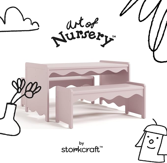 Storkcraft Casablanca Montessori Indoor Kids Table & Bench Set – GREENGUARD - Image 6