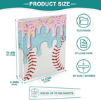Baseball Red White Stripe Pattern Round Ring Binders 1.5 Inch Softball Sports 3 - Image 4