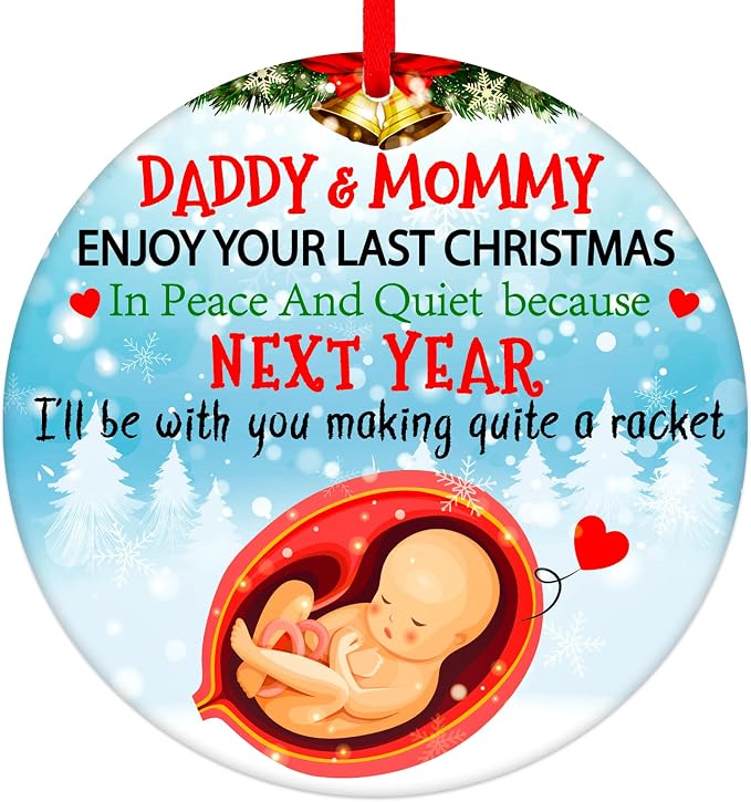 WaaHome Funny Pregnant Christmas Ornaments 2026 by WaaHome