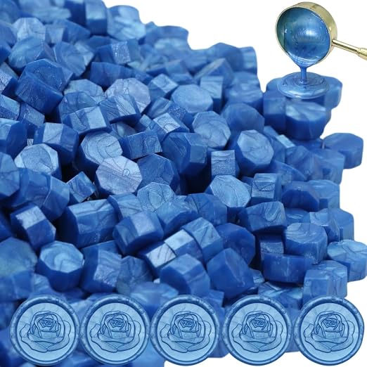 300 Pcs Wax Seal Beads, Sky Blue Sealing Wax Beads, Refilling Octagon Wax by Unknown
