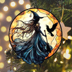 Witch Faux Mosaic Acrylic Suncatcher Stained Glass Effect Window Car Hanging - Image 6