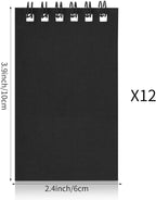 12 Pack Mini Pocket Notebooks Black Mini Spiral Notebooks - Image 2