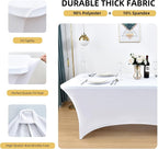 6-Pack 6ft White Spandex Table Covers - Image 2