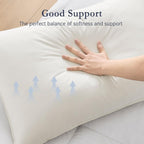 puredown® Goose Feather Down Pillows, 100% Organic Cotton Cover, Luxury Hotel - Image 4