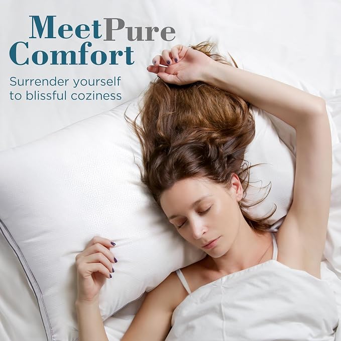 viewstar Bed Pillows Set of 2, Hotel Quality Cooling Down Alternative Gusseted - Image 2