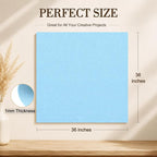 Baby Blue Large Felt Fabric 36" x 36", 1mm Stiff Felt Sheet, Nonwoven Fabric - Image 3