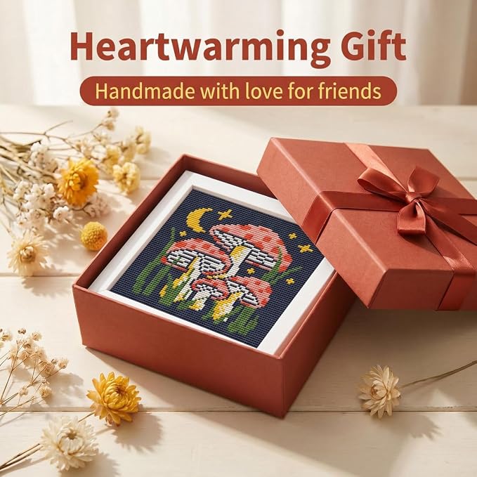 WUSARPLY Mushroom Stamped Cross Stitch Kits - Image 7