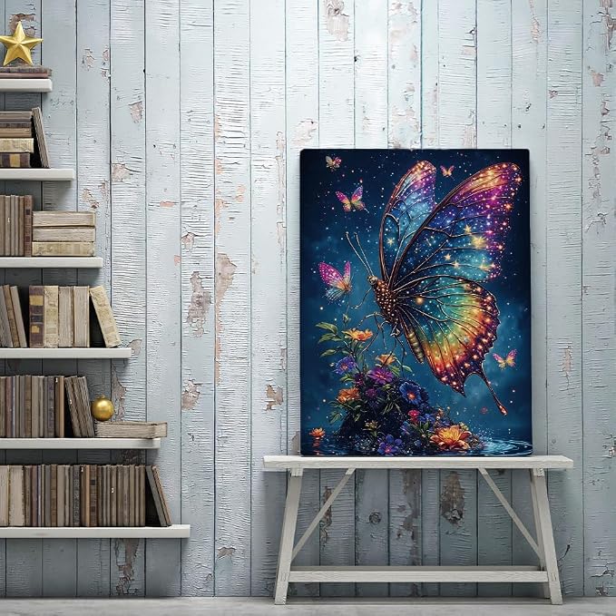 Mew Galaxy Butterfly with Flowers Diamond Painting Kits - Image 8